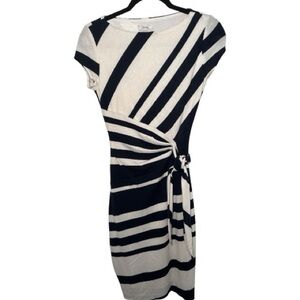 Cache Navy and White Striped Dress XS